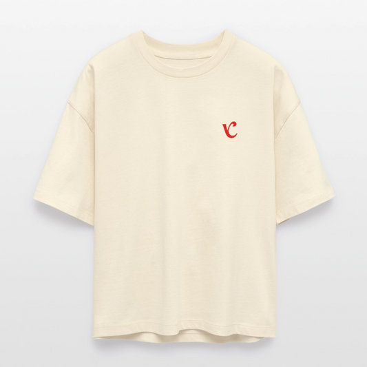 Red V Womens Crop - ivory