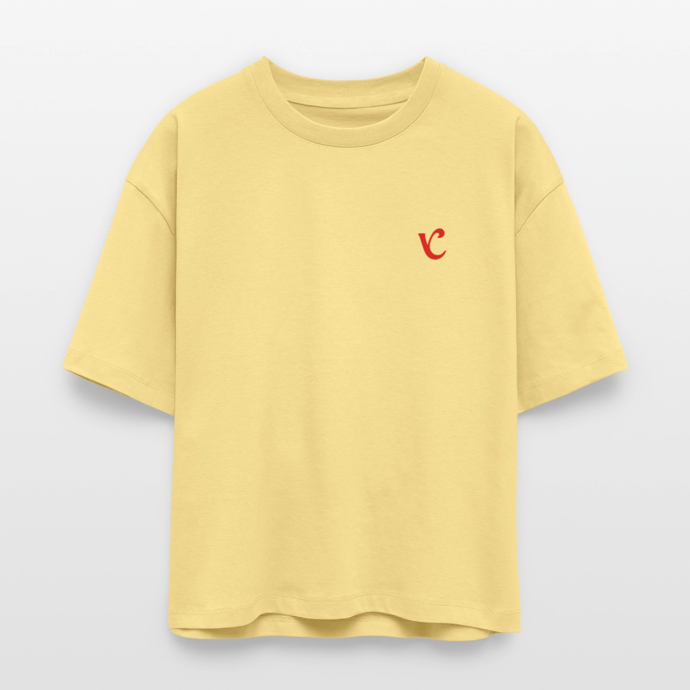 Red V Womens Crop - washed yellow