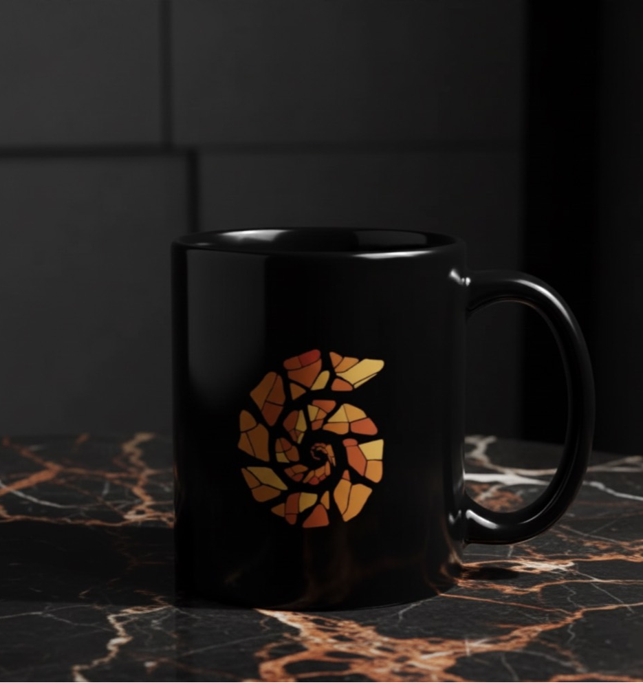 Helix stones mug on marble countertop