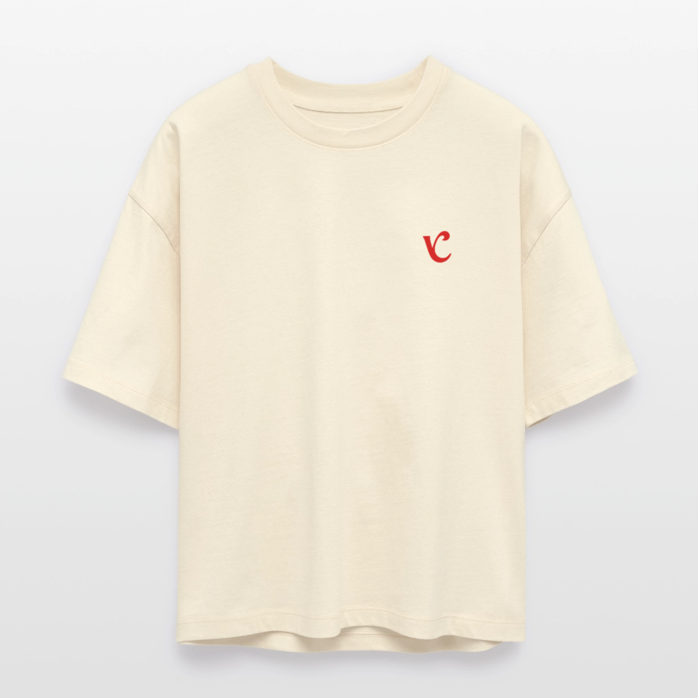 Red V Womens Crop - ivory