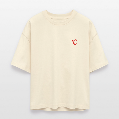 Red V Womens Crop - ivory
