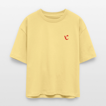 Red V Womens Crop - washed yellow